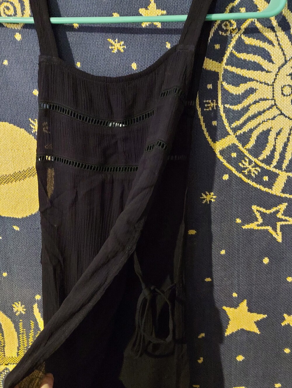 tobi black tank top w adjustable tie string sides